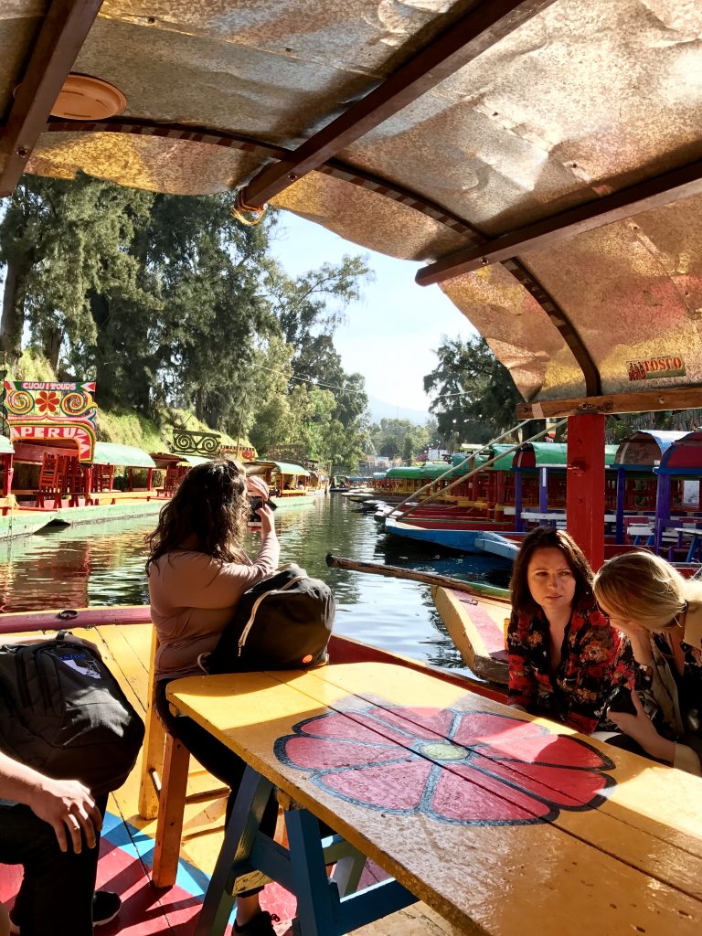 Within the colorful gondola