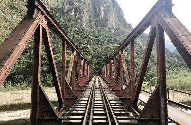 Train track route to Machu Picchu, Peru