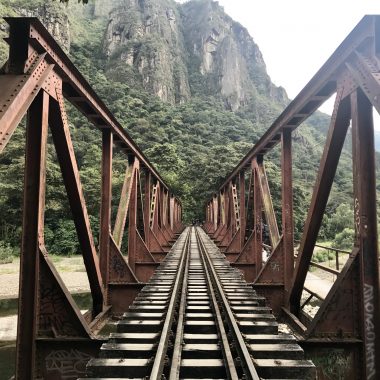 Train track route to Machu Picchu, Peru