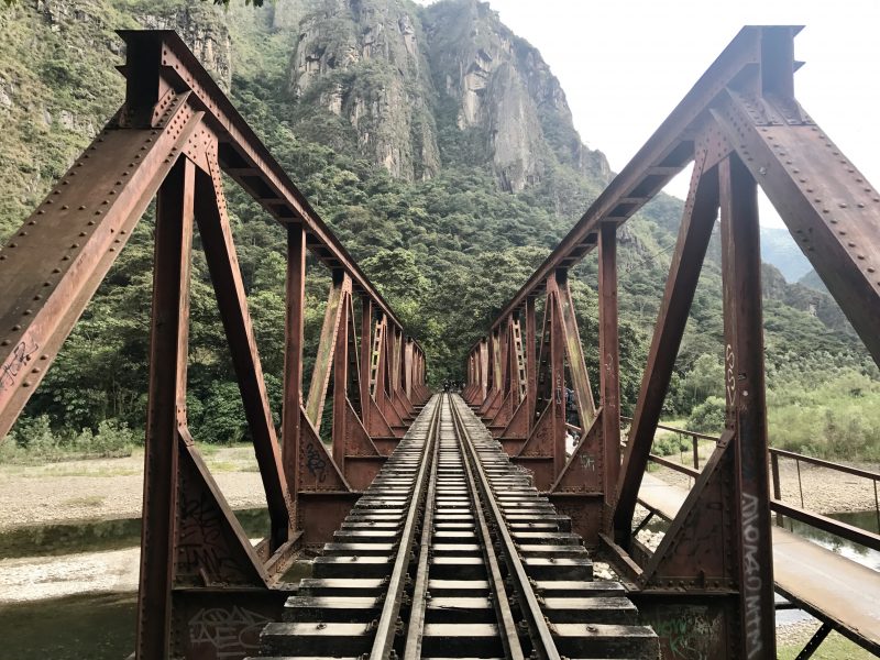 Train track route to Machu Picchu, Peru