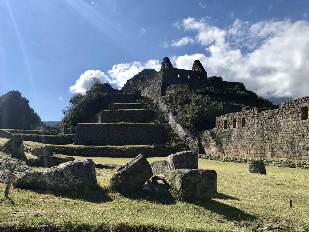 Sunlit Incan ruins